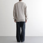 WASHED HIGH COUNT LINEN V NECK CARDIGAN #NATURAL [BN-26SM-021]