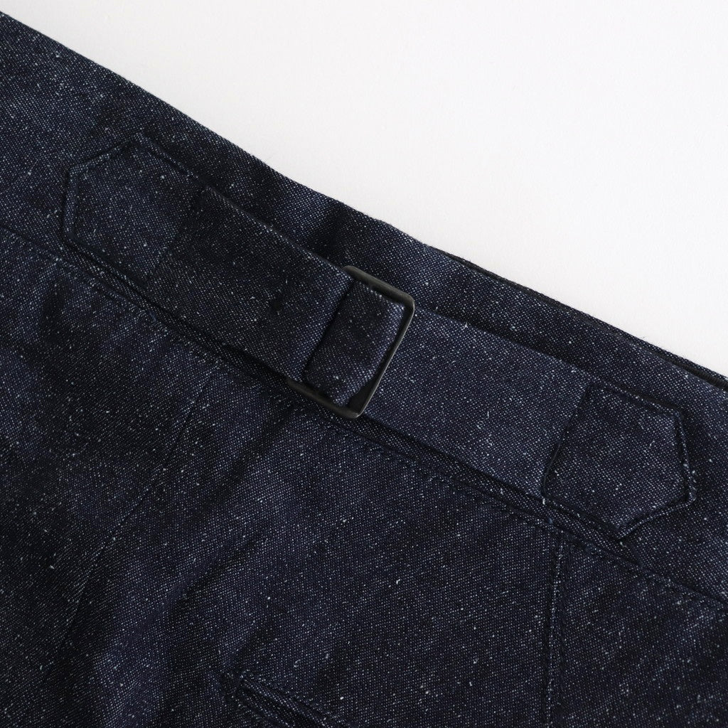 DOUBLE-PLEATED SMARTY TROUSER #INDIGO DENIM [251OJ-PT02]