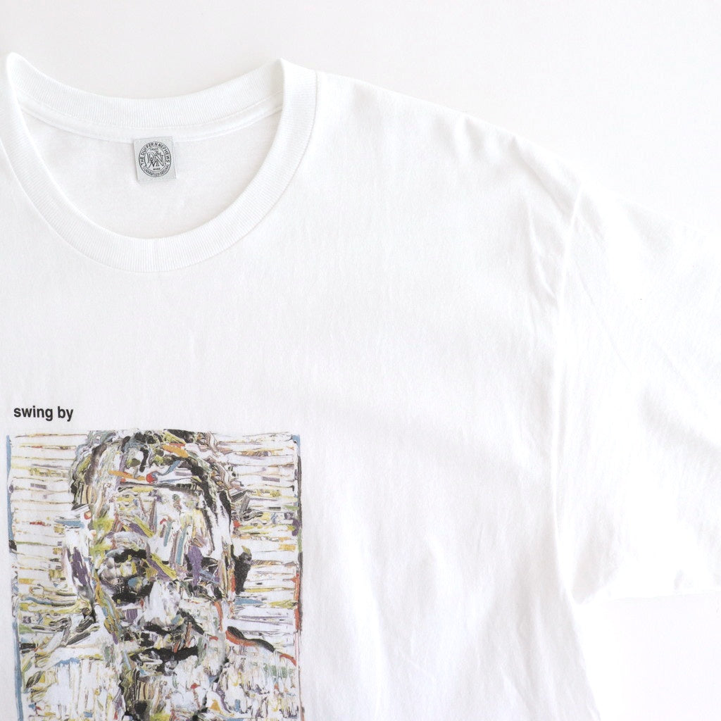 SHORT SLEEVE PRINT-T "swing by" #WHITE [DNA25T02]