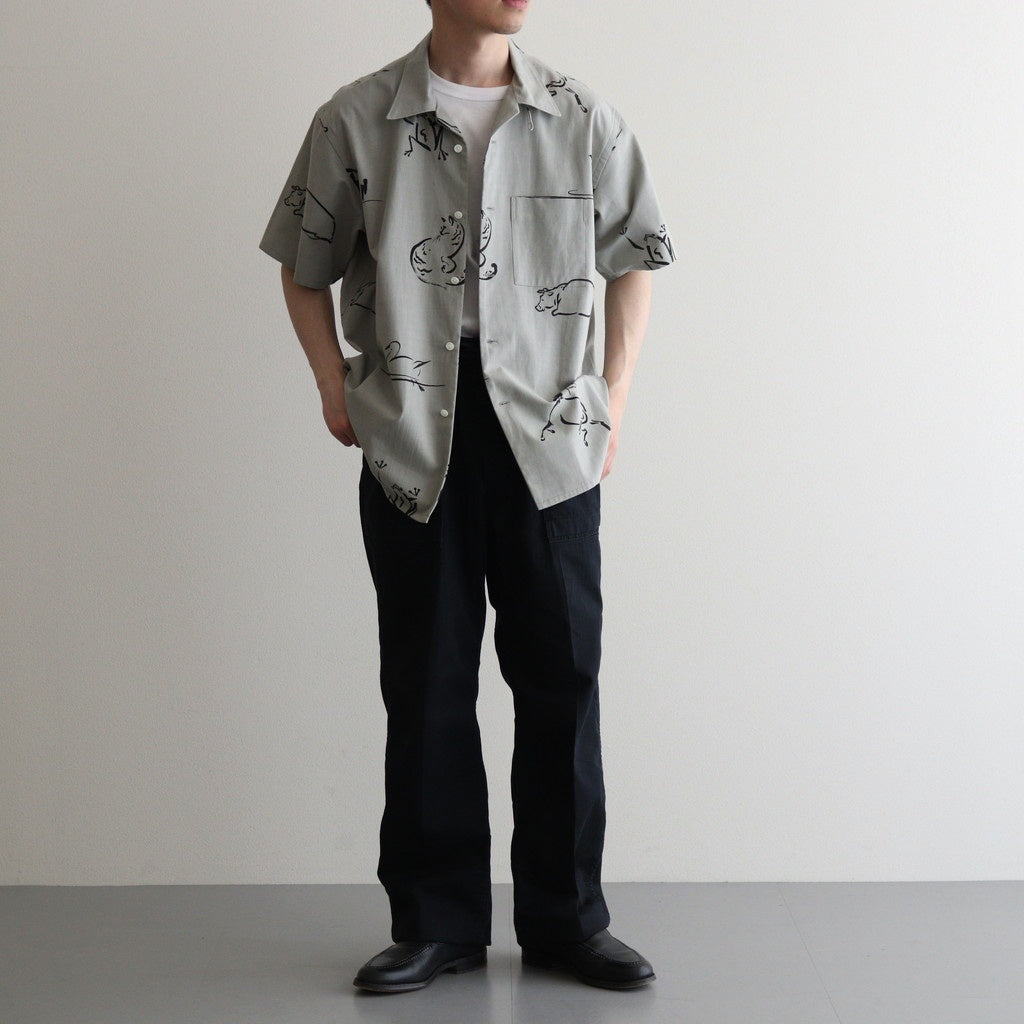 PATINA HERRINGBONE GATHERING TROUSER #ONYX [251OJ-PT07]