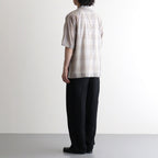 OPEN COLLAR S/S SHIRT #SAGE CHECK [M26A18SH02B]