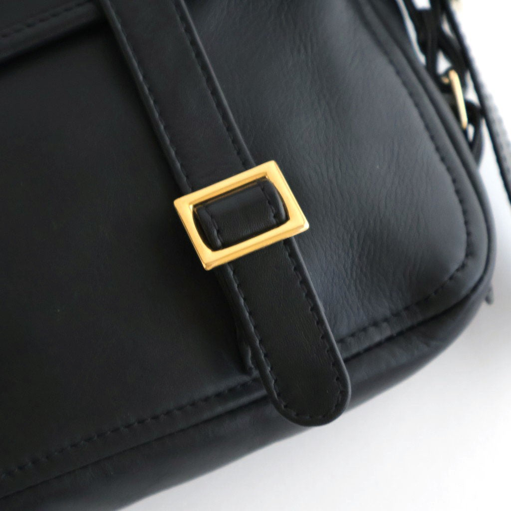 FLAP SHOULDER BAG S #BLACK [BG-31-COW-5]