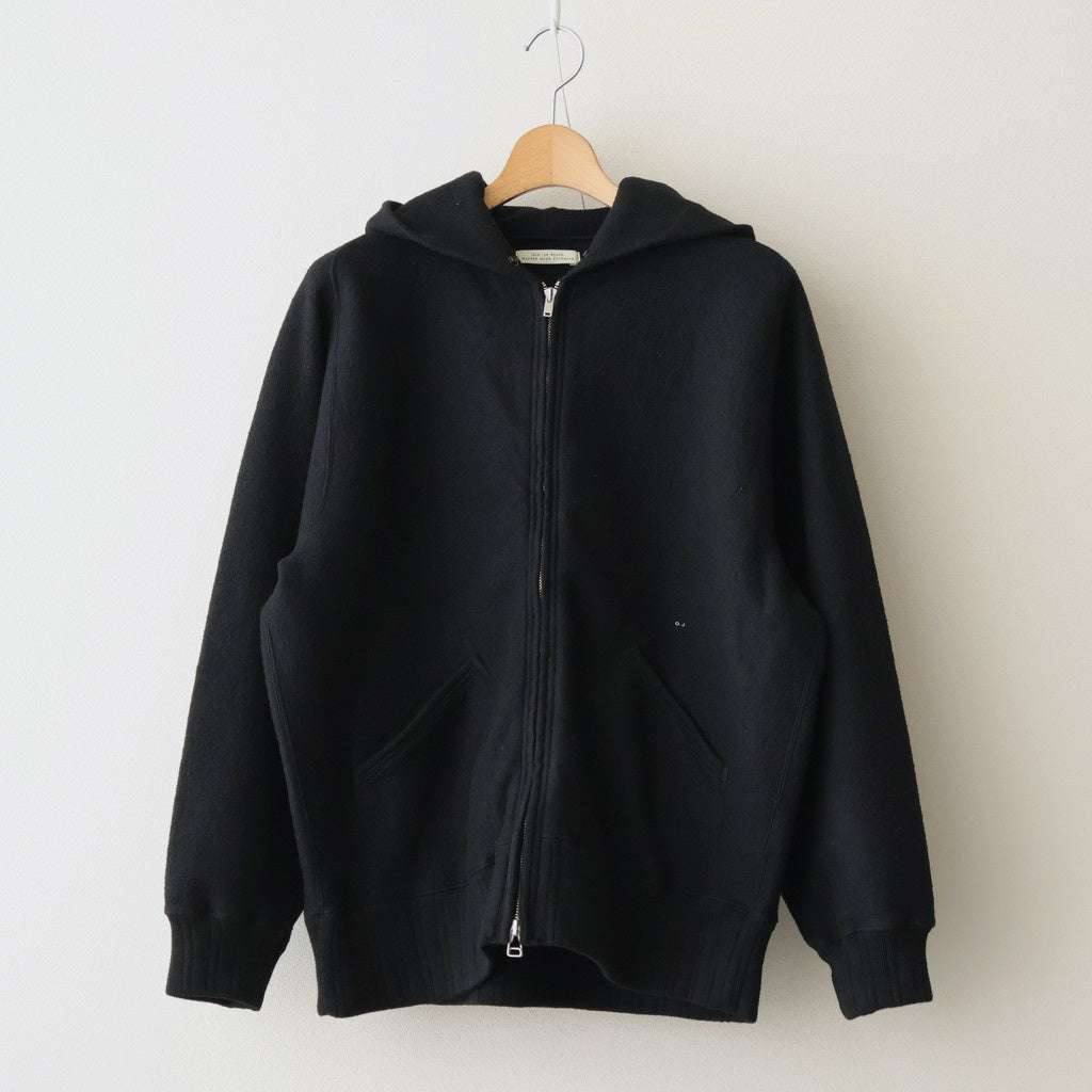 ZIP-FRONT ATHLETIC HOODIE #ONYX [252OJ-CT06]