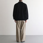 Co/Silk Nep Harf-Zip Shirt #Black [BHS25S037]