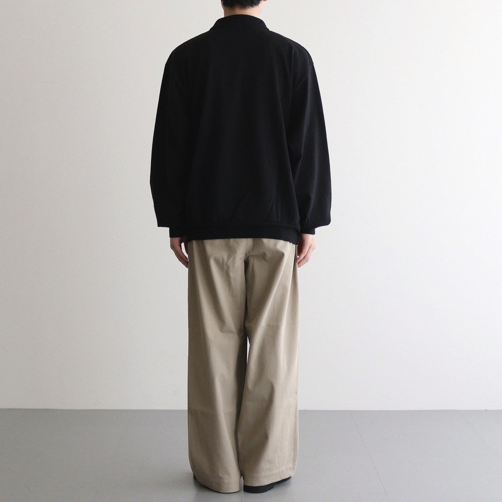 Co/Silk Nep Harf-Zip Shirt #Black [BHS25S037]