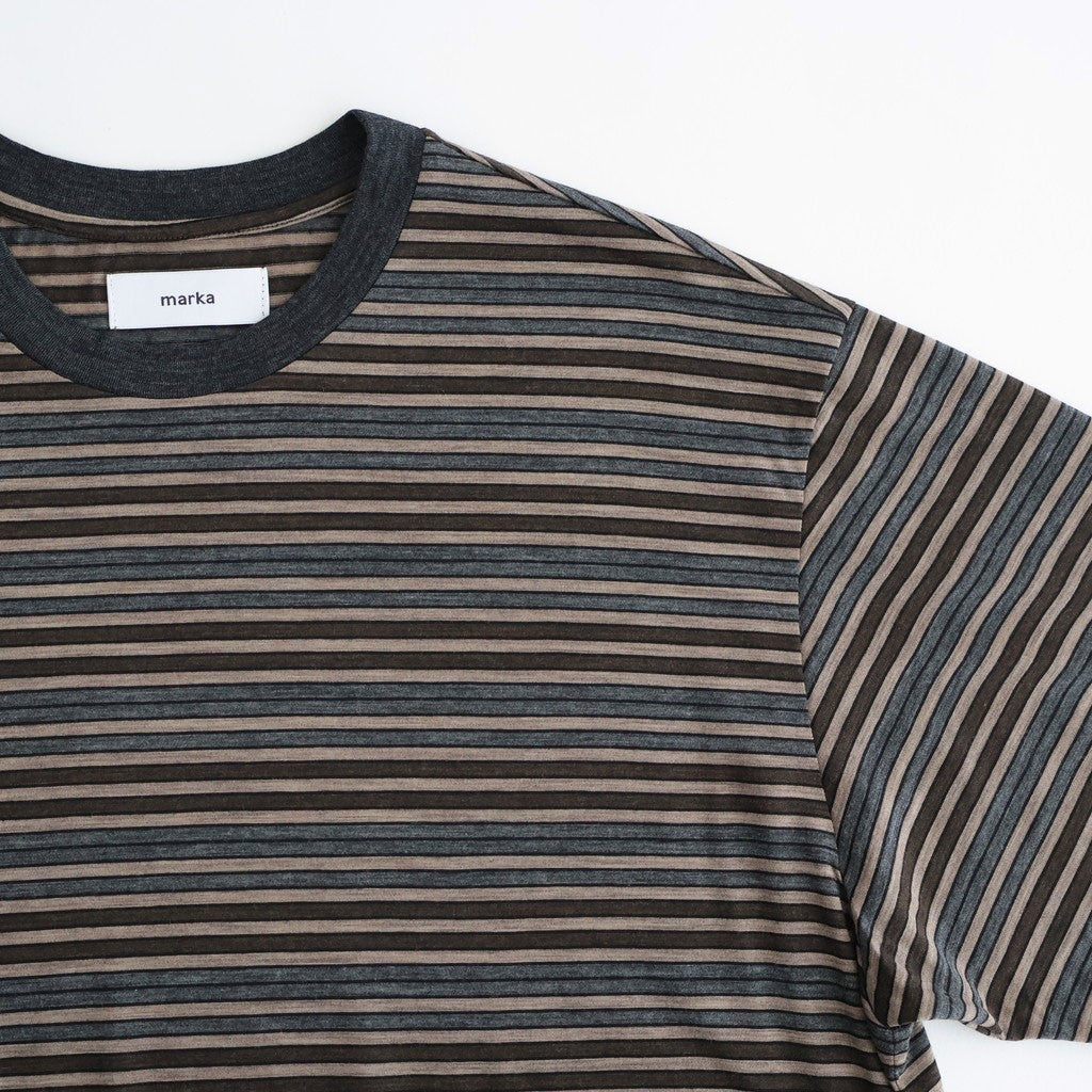 CREW NECK TEE #BEIGE BORDER [M26A12CS02B]