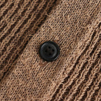 Cotton Snarl Yarn Knit Vest #BROWN [NEP-SS2533W]