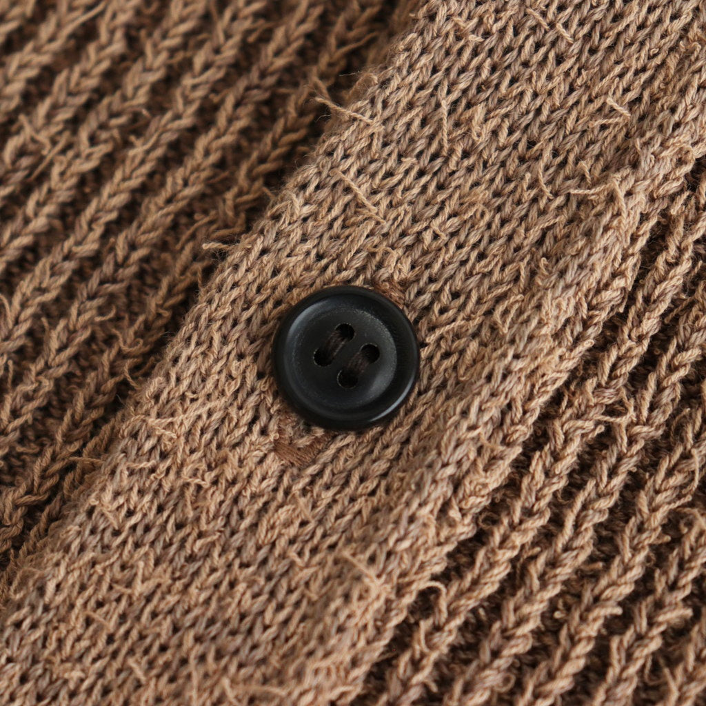 Cotton Snarl Yarn Knit Vest #BROWN [NEP-SS2533W]