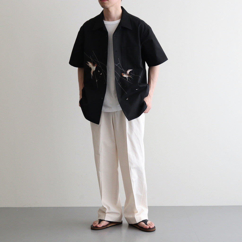 SILK NEP CLOTH SOUVENIR SHIRTS (Short-sleeve) #ONYX [251OJ-SH14]