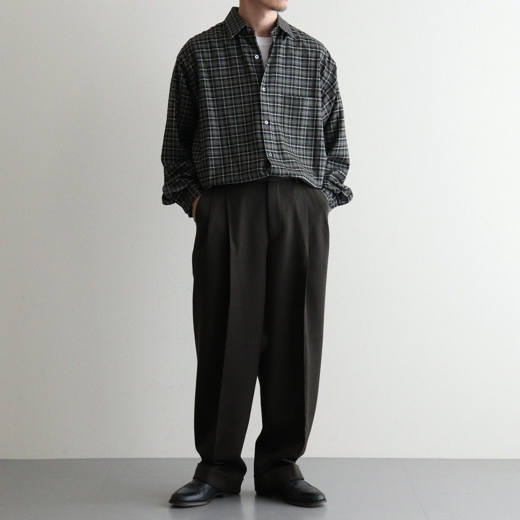 DOUBLE PLEATED SEMI EASY TROUSERS #D.OLIVE [A26C15PT01C]