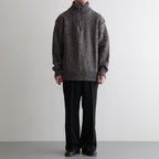 British Wool Half Zip Knit Made by macalastair #Light Graphite×Gritstone [6033-1301]