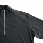 Light Merino Wool Half Zip Sweater #Charcoal Grey [6061-1202]