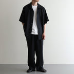 NEW OPEN COLLAR S/S SHIRT #BLACK [A25B05SH01B]