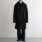 DOUBLE BREASTED HALF COAT #BLACK [SH-60-C-NUBCK-3]