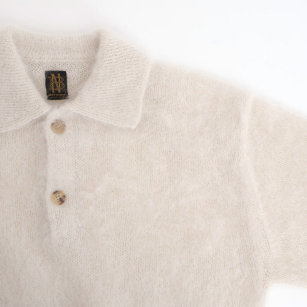 PURE MOHAIR SHAGGY POLO #IVORY [BN-25FL-053]