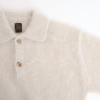 PURE MOHAIR SHAGGY POLO #IVORY [BN-25FL-053]