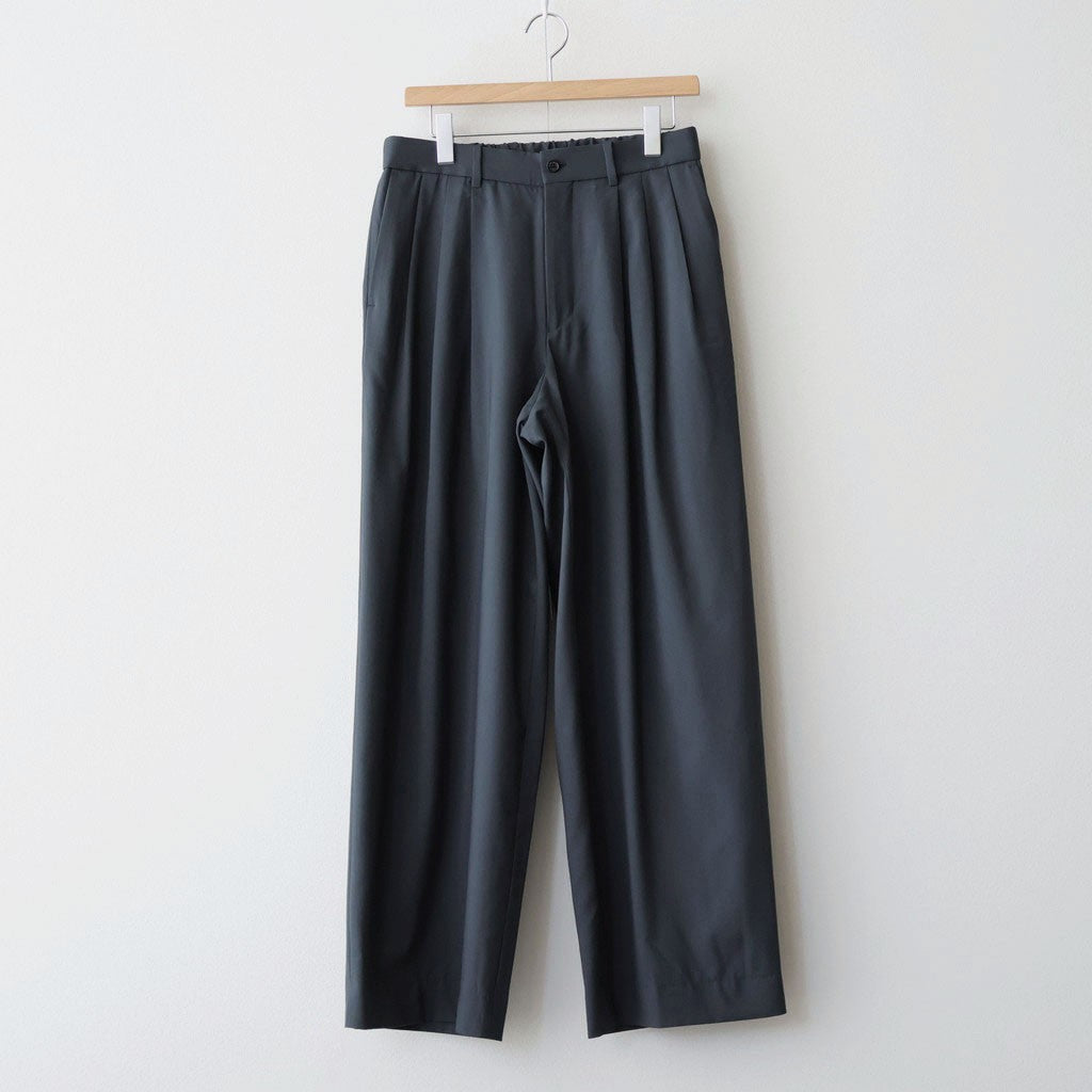 TRIPLE PLEATED WIDE TROUSERS #CHARCOAL [A26A15PT03C]