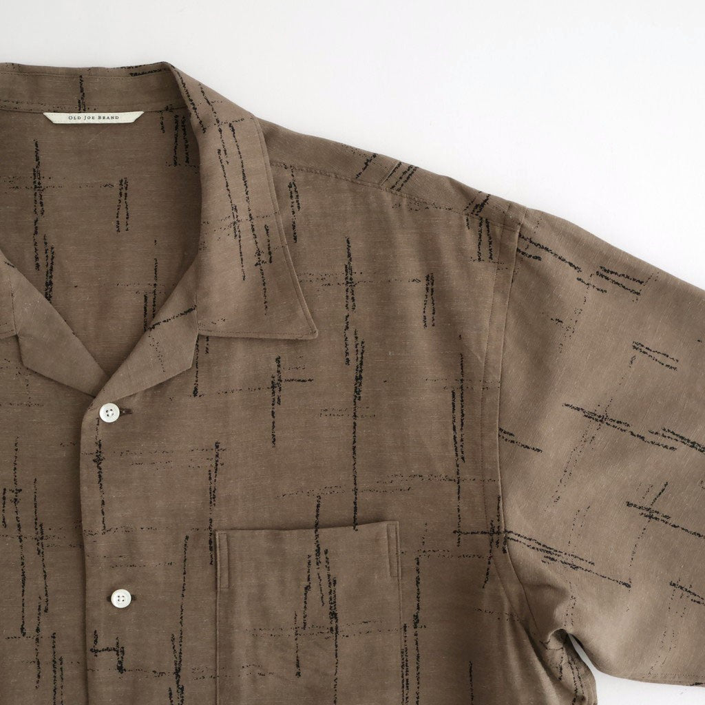 ORIGINAL PRINTED OPEN COLLAR SHIRTS (KASURI) Short-sleeve #MOCHA [261OJ-SH20]