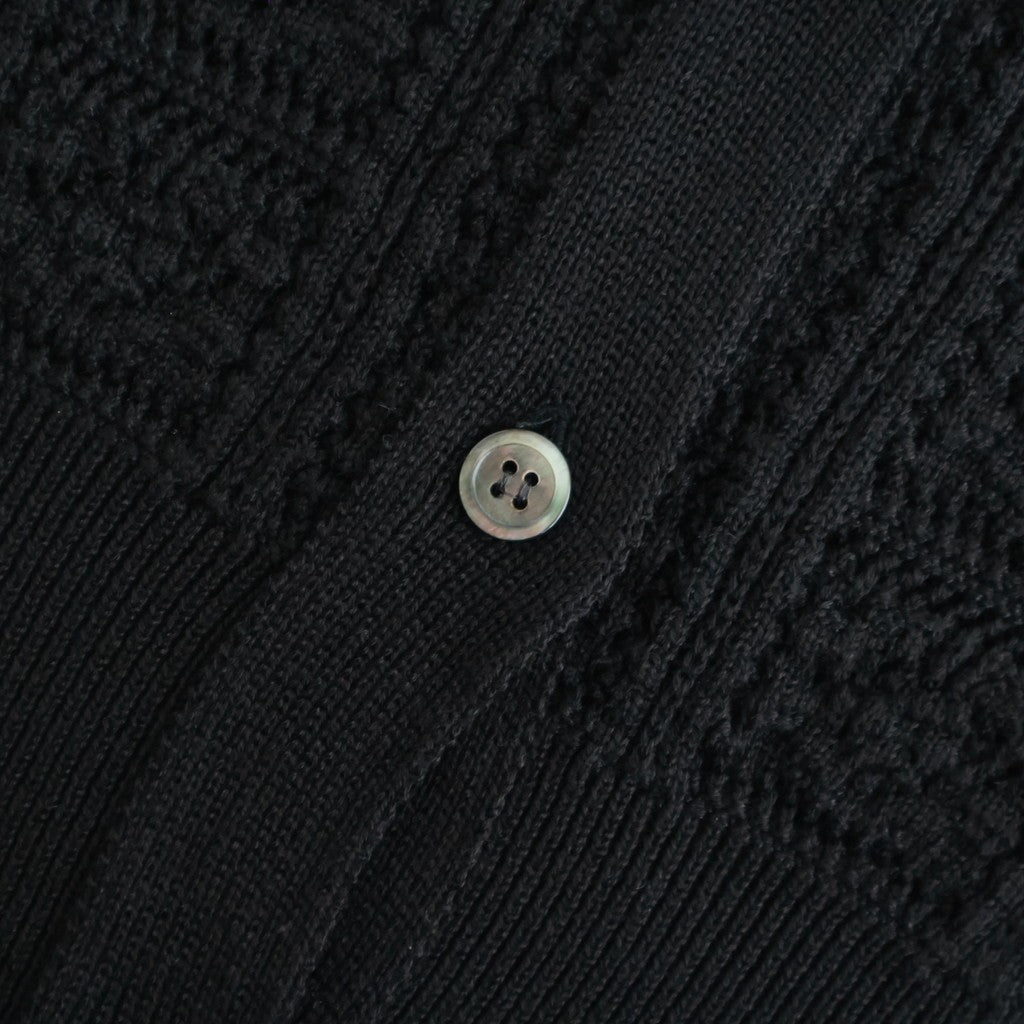 GRASSY LACE CREW NECK CARDIGAN #BLACK [BN-26SL-029]