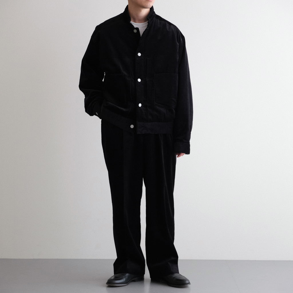PUFFED MANDARIN COLLAR WORK JACKET #BLACK [A25C13BL01C]
