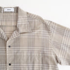 OPEN COLLAR L/S SHIRT #SAGE CHECK [M26A18SH01C]