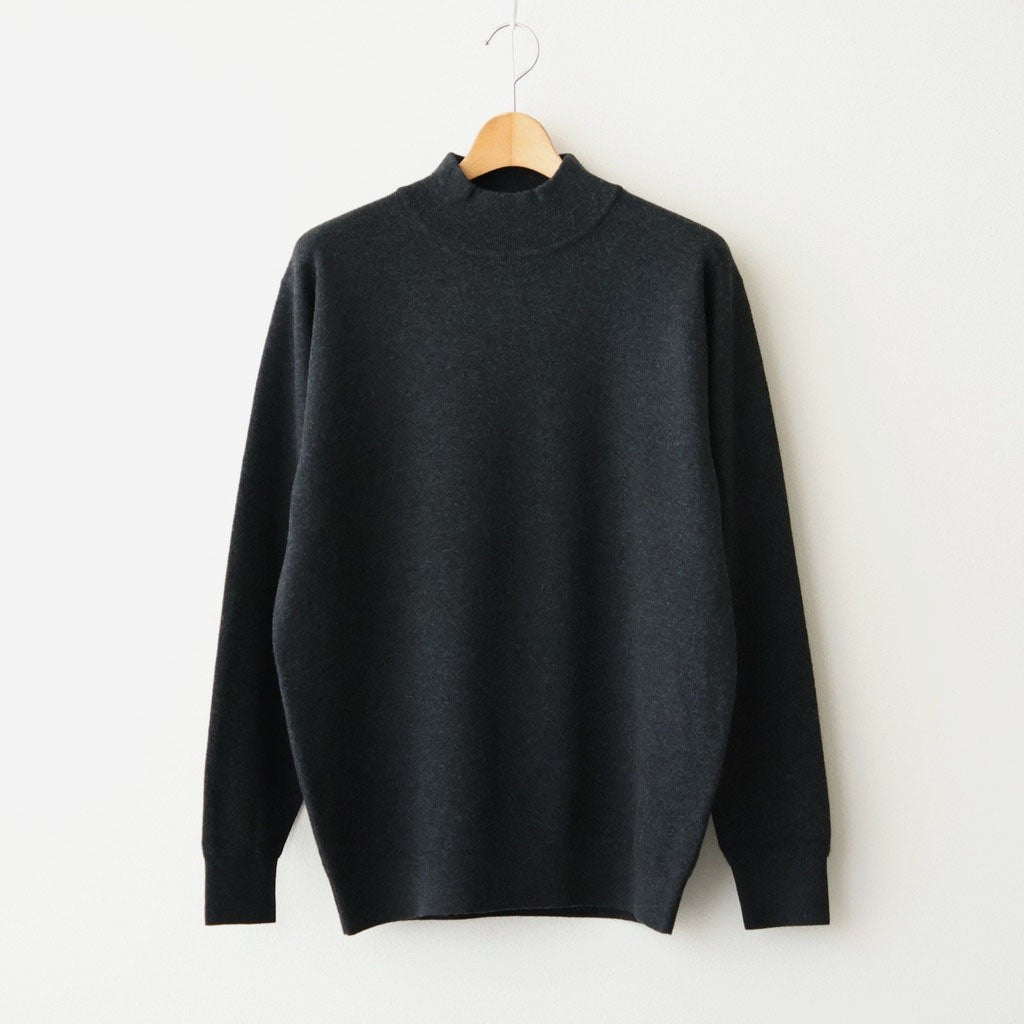 SUNSHINE CASHMERE MOCK NECK #HEATHER BLACK [BN-26FM-058]