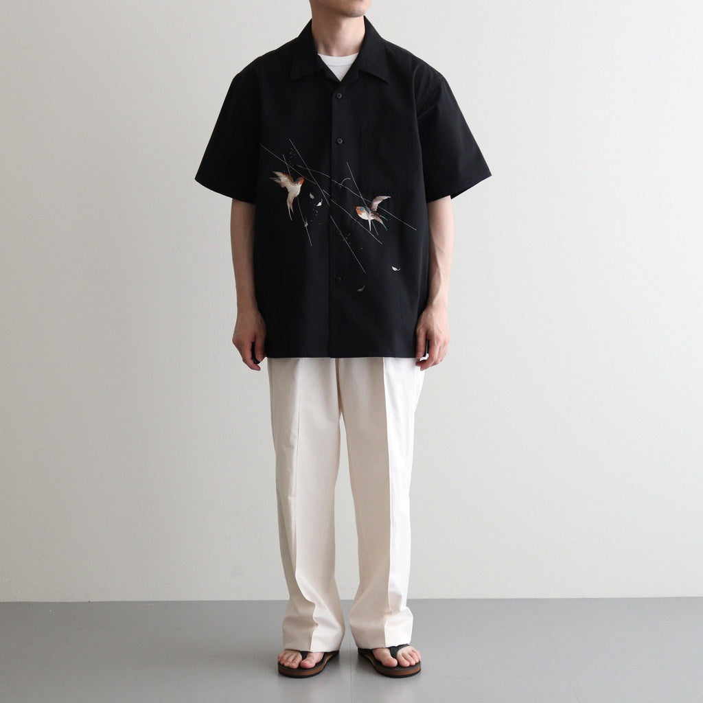 SILK NEP CLOTH SOUVENIR SHIRTS (Short-sleeve) #ONYX [251OJ-SH14]