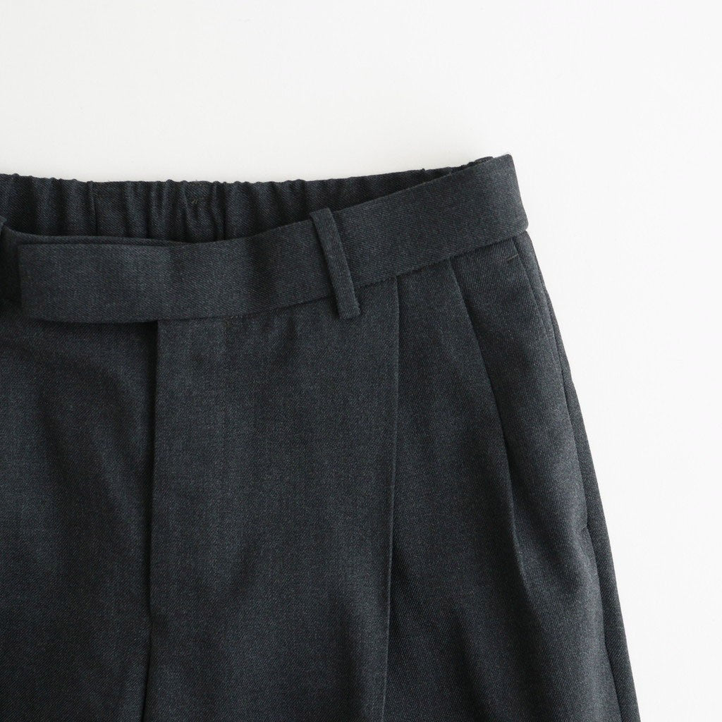 DOUBLE PLEATED SEMI EASY TROUSERS #CHARCOAL [A26C07PT02C]