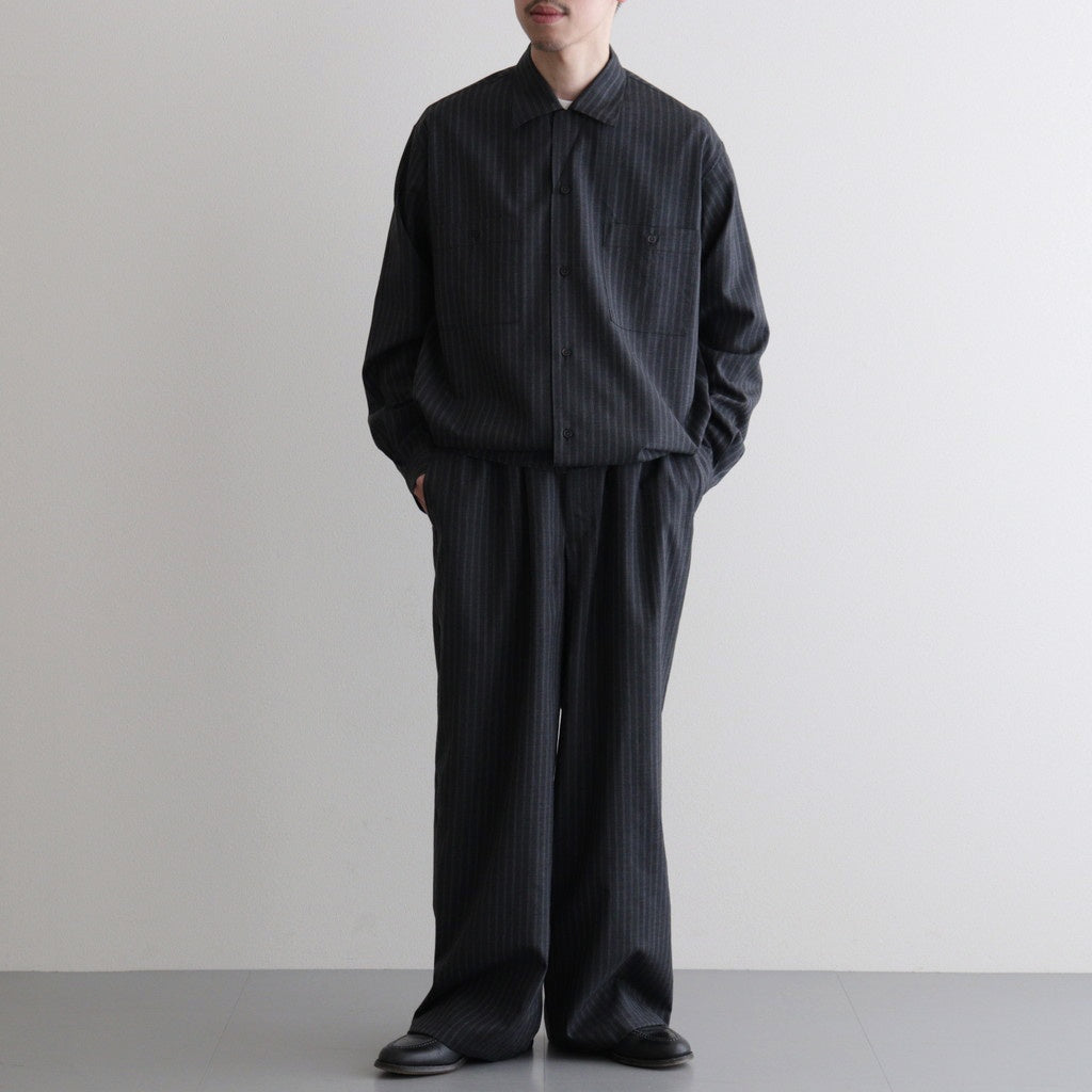 WIDE CYLINDER FIT EASY PANTS #GRAY STRIPE [M26A11PT01C]