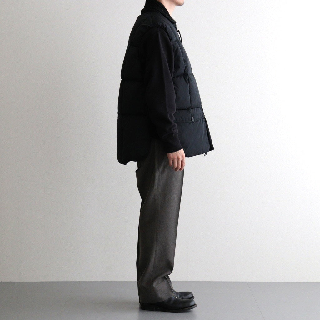 HIGH-COUNT SILK PUFF VEST #BLACK [252OJ-VT02]