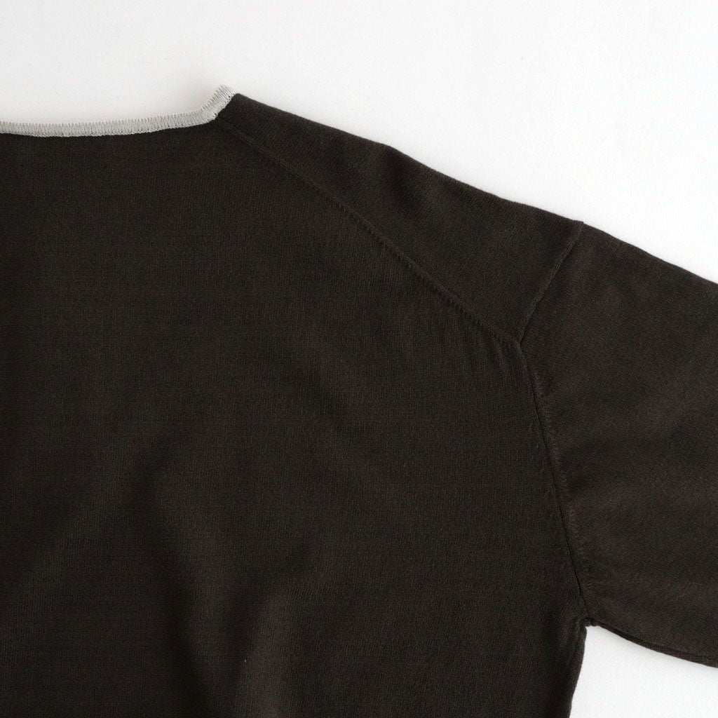 Cotton Silk Henleyneck #Charcoal [NEP-SS2627]