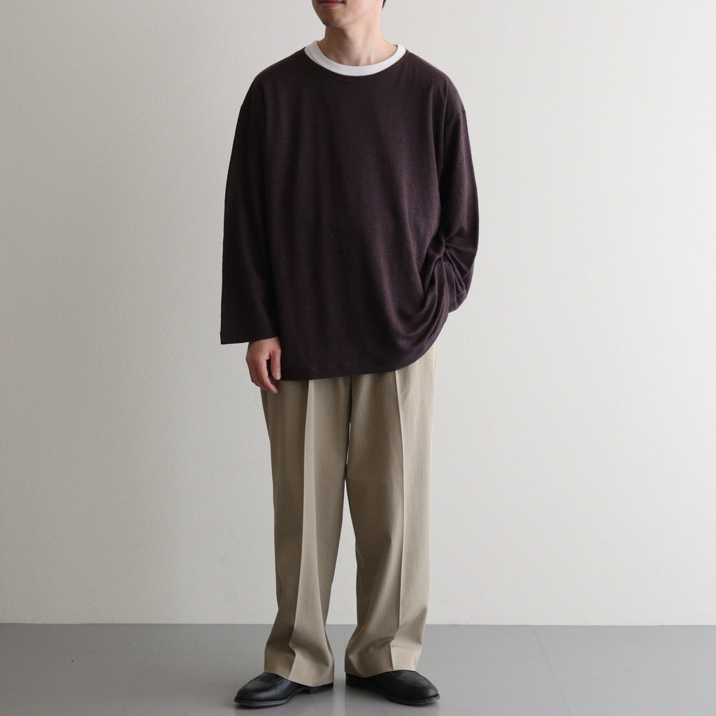 NORMANDY LINEN BASQUE SHIRT #DARK BROWN [BN-25SM-065]