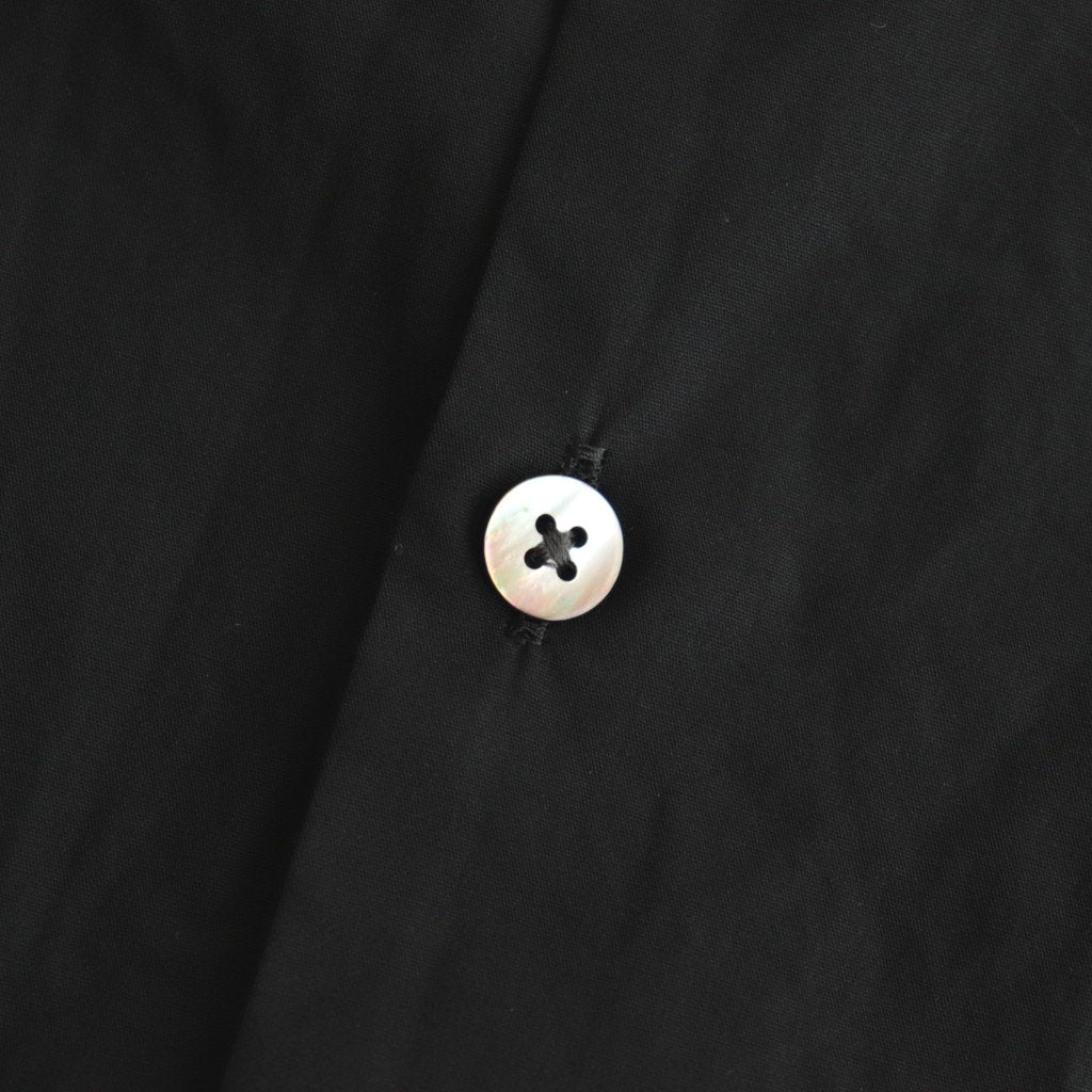 CHAMBRAY STAND COLLAR CUFFLESS SHIRT #BLACK [BHS23F018]