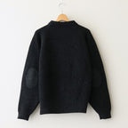 SILK NEP WOOL MOCK-NECK SWEATER #ONYX BLACK [242OJ-KN04]