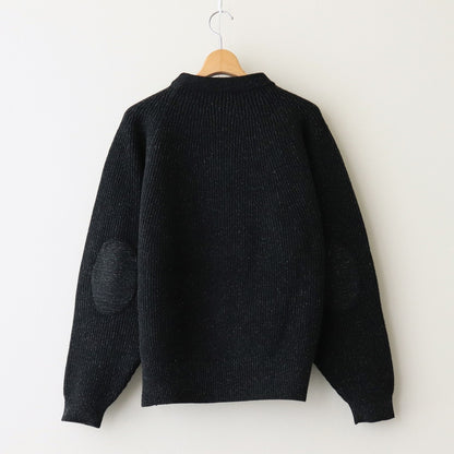 SILK NEP WOOL MOCK-NECK SWEATER #ONYX BLACK [242OJ-KN04]