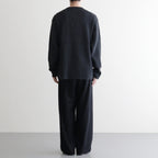 SOLID WOOL RIB CREW NECK #CHARCOAL BLUE [BN-25FM-042]