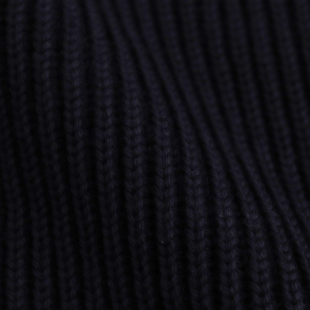 SOLID WOOL RIB CREW NECK #NAVY [BN-24FM-042]