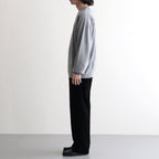 MIXED-WALE CORDUROY NOTUCK SLACKS #BLACK [26W-BIS-PT15]