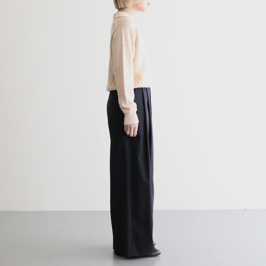 WASHED HIGH COUNT LINEN POLO SKIPPER #CREAM [BN-25SL-022]