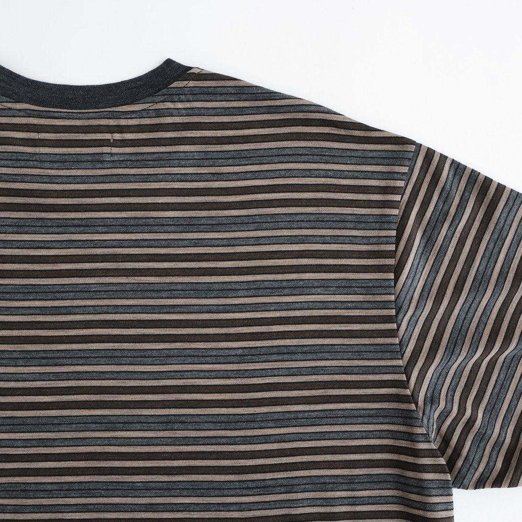 CREW NECK TEE #BEIGE BORDER [M26A12CS02B]