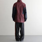 HOODED WIND BREAKER WAXFINISH #WINE/NAVY [DNS26B01-B]