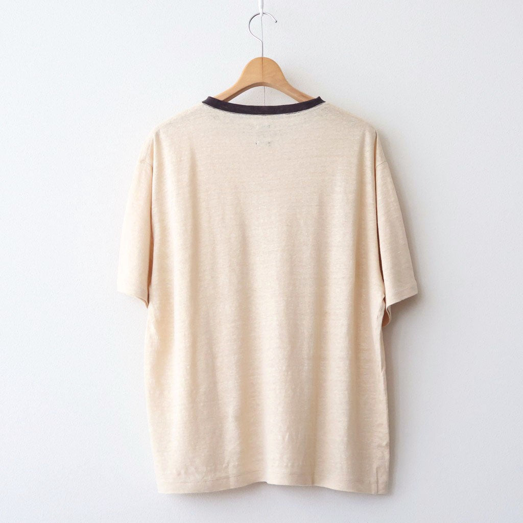 NORMANDY LINEN T-SHIRT #BEIGE×BROWN [BN-26SM-071]