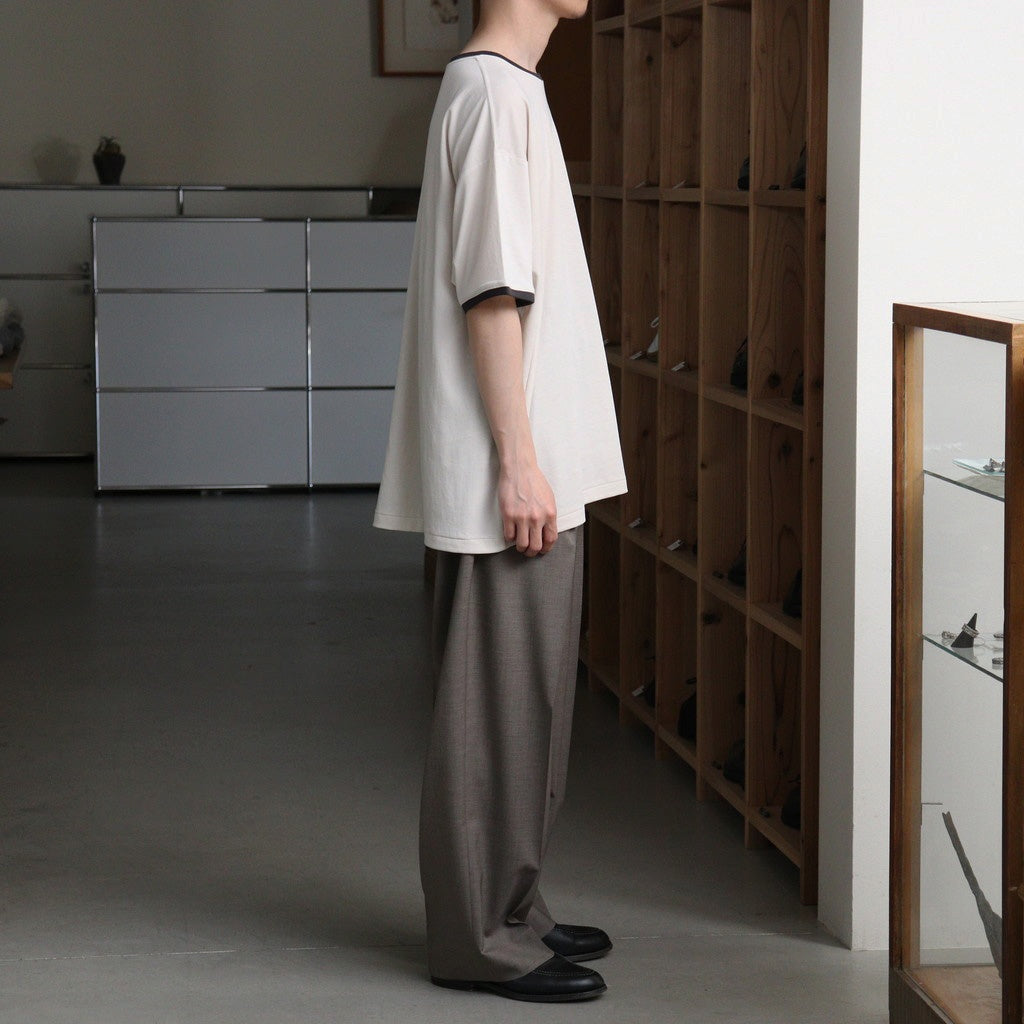 PIMA MOKLODI RINGER TEE #STONE × BROWN [26S-BIS-CS61]