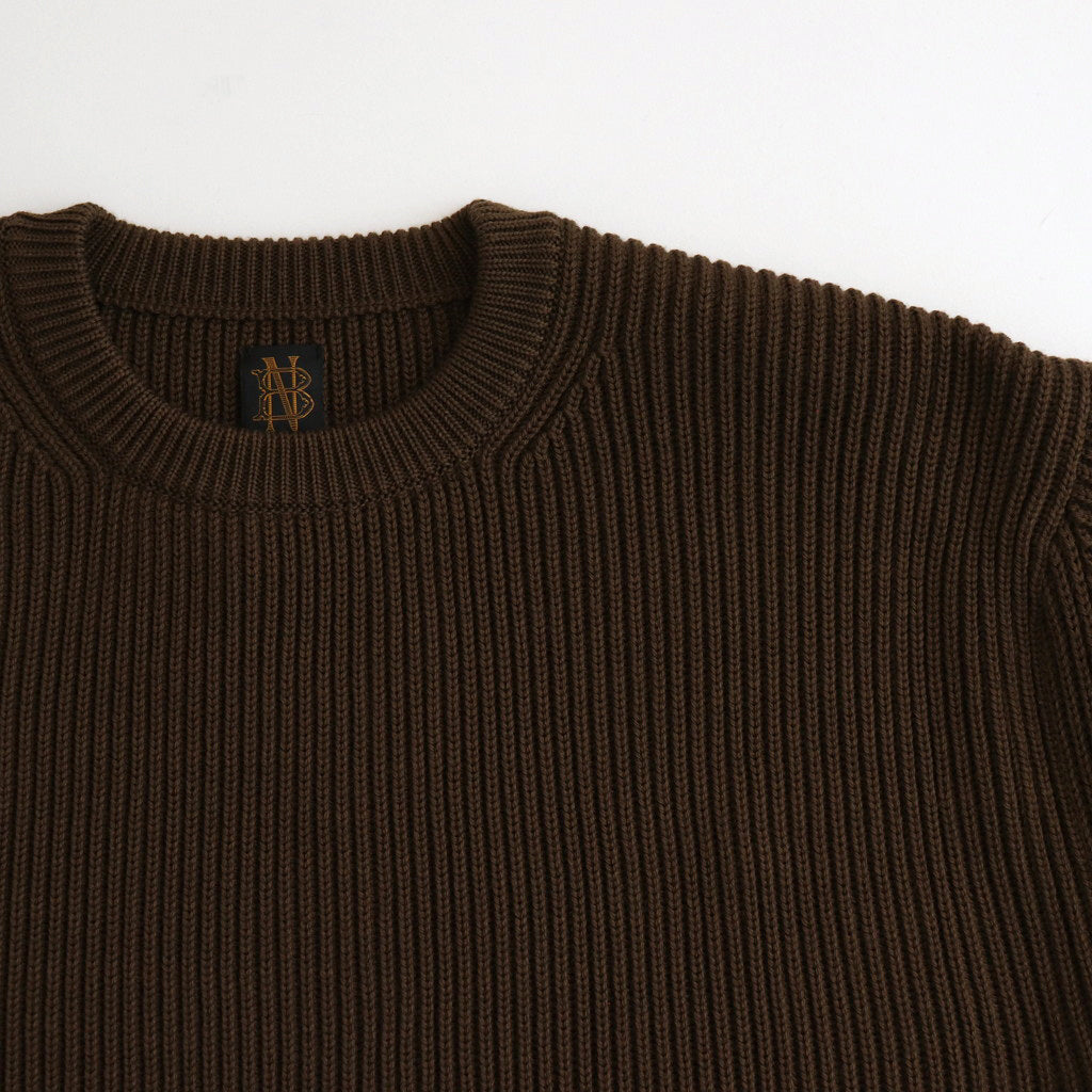 SOLID WOOL RIB CREW NECK #OLIVE [BN-24FM-042]