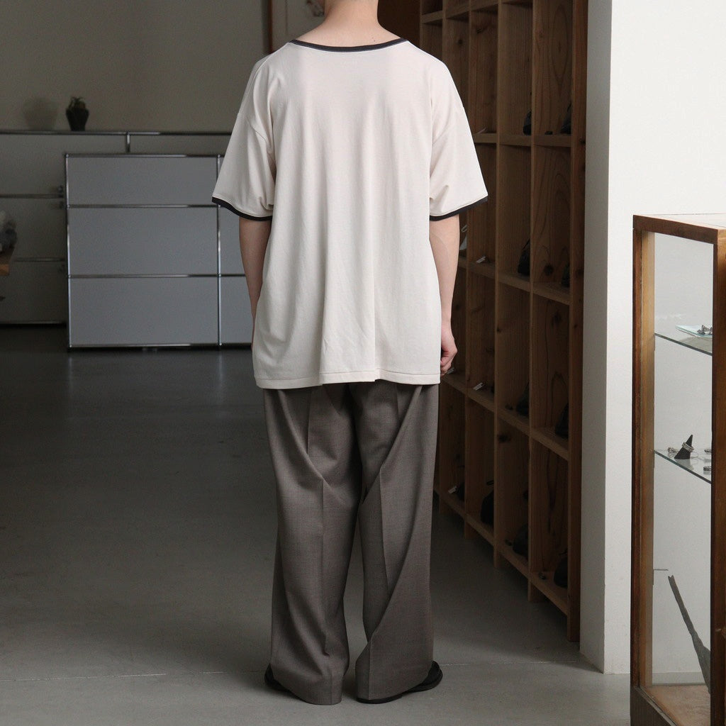 PIMA MOKLODI RINGER TEE #STONE × BROWN [26S-BIS-CS61]