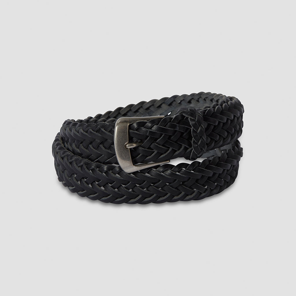 LEATHER MESH BELT #BLACK [PMAT-AC07]