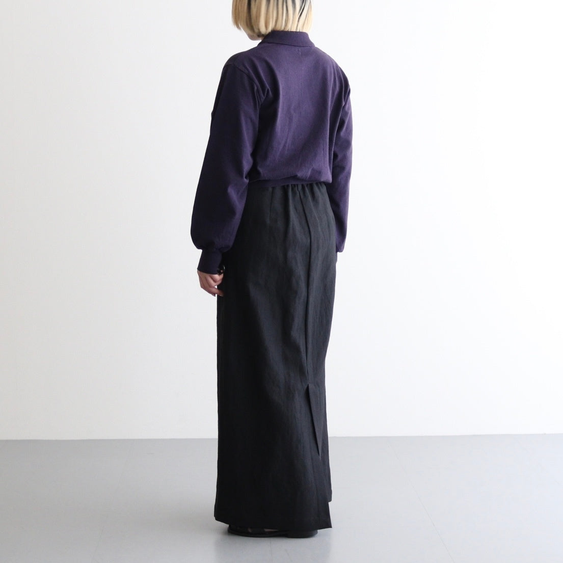 Co/Silk Nep Harf-Zip Shirt #DarkPurple [BHS25S037]