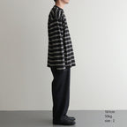 BORDER LONG SLEEVE TOP #GRAPHITExYELLOW [PMAT-CL02]