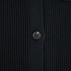 SOLID WOOL RIB POLO CARDIGAN #BLACK [BN-26FL-032]