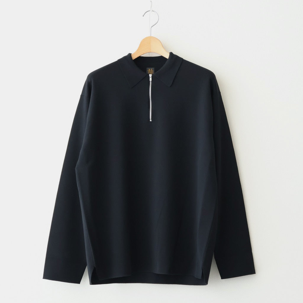 32G SMOOTH WOOL POLO HALF ZIP #BLACK [BN-25FM-021]